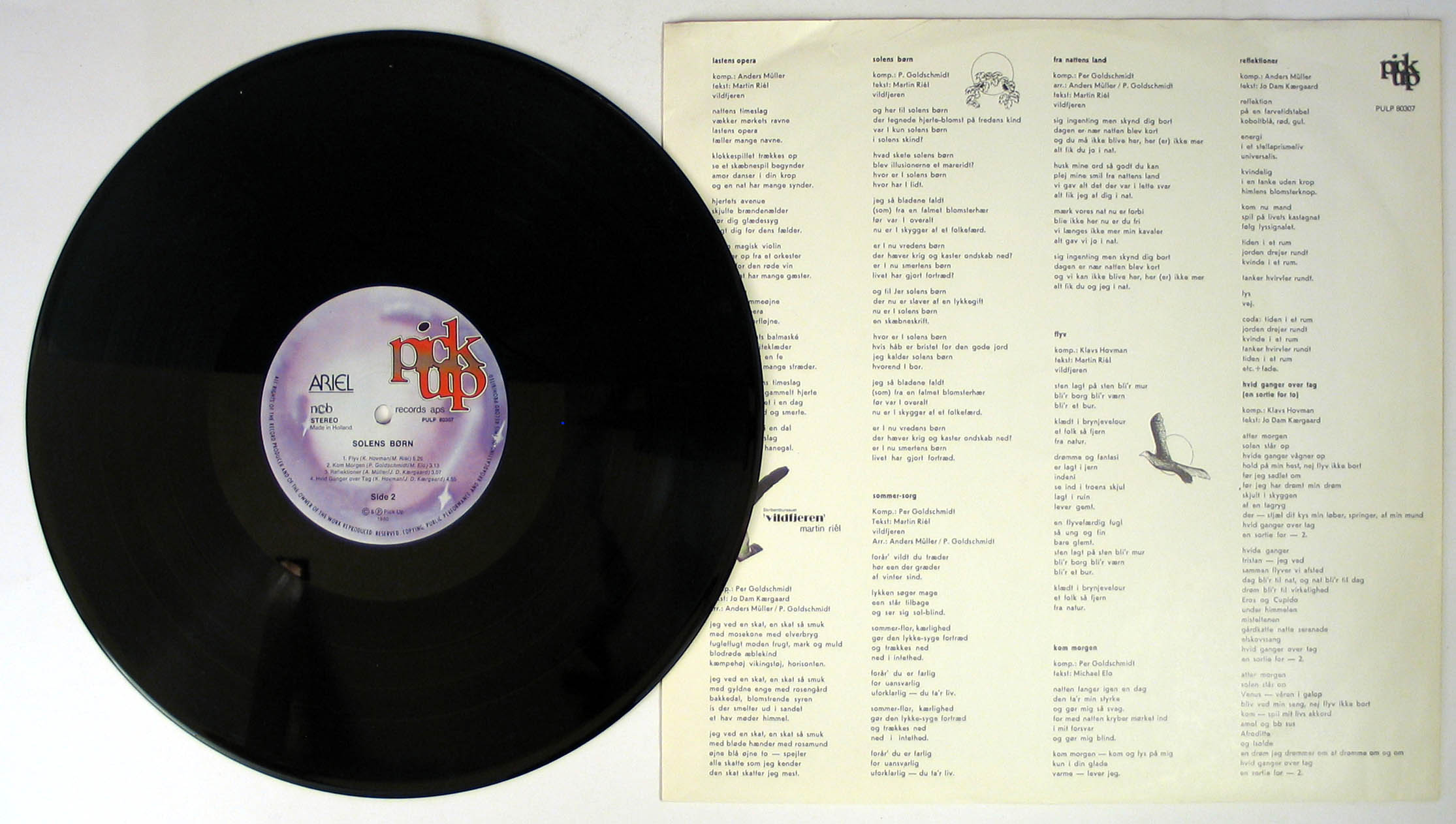 Solens Børn - Original 1980 Danish Pick Up label 9-track LP - All