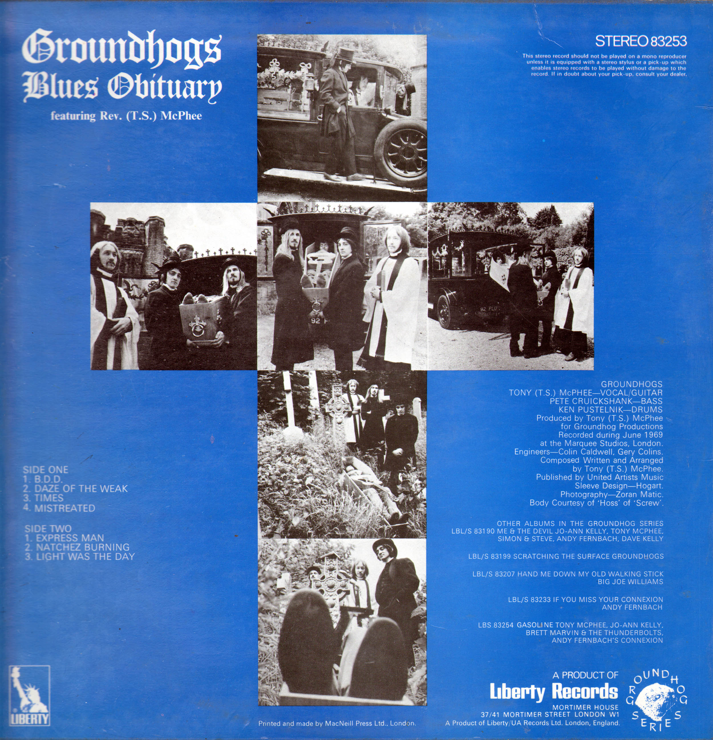 輸入盤LP Groundhogs ”Blues Obituary” LBS-83253-