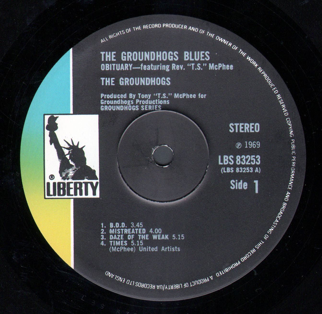 輸入盤LP Groundhogs ”Blues Obituary” LBS-83253-