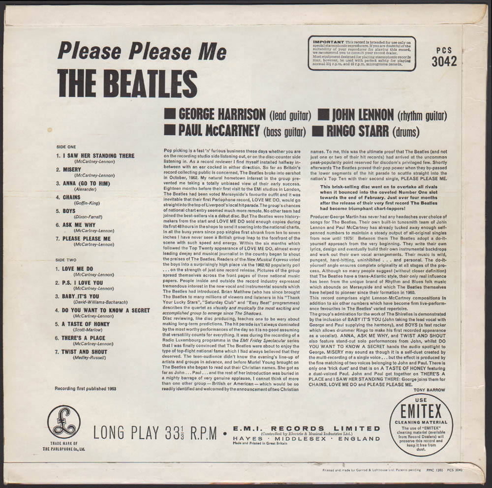 Please Please Me - 1969 UK 'One EMI logo Box' 14-track Stereo LP