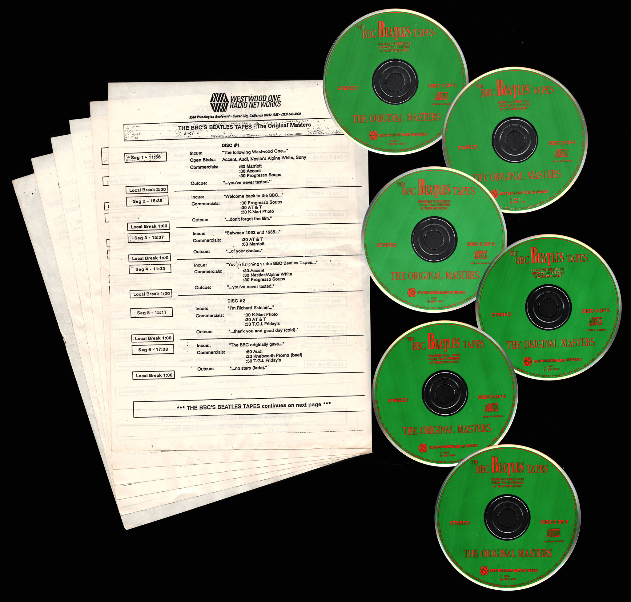 The BBC's Beatles Tapes - The Original Masters - 1990 US Westwood One label  6-CD Radio Show - All Products - Sound Station