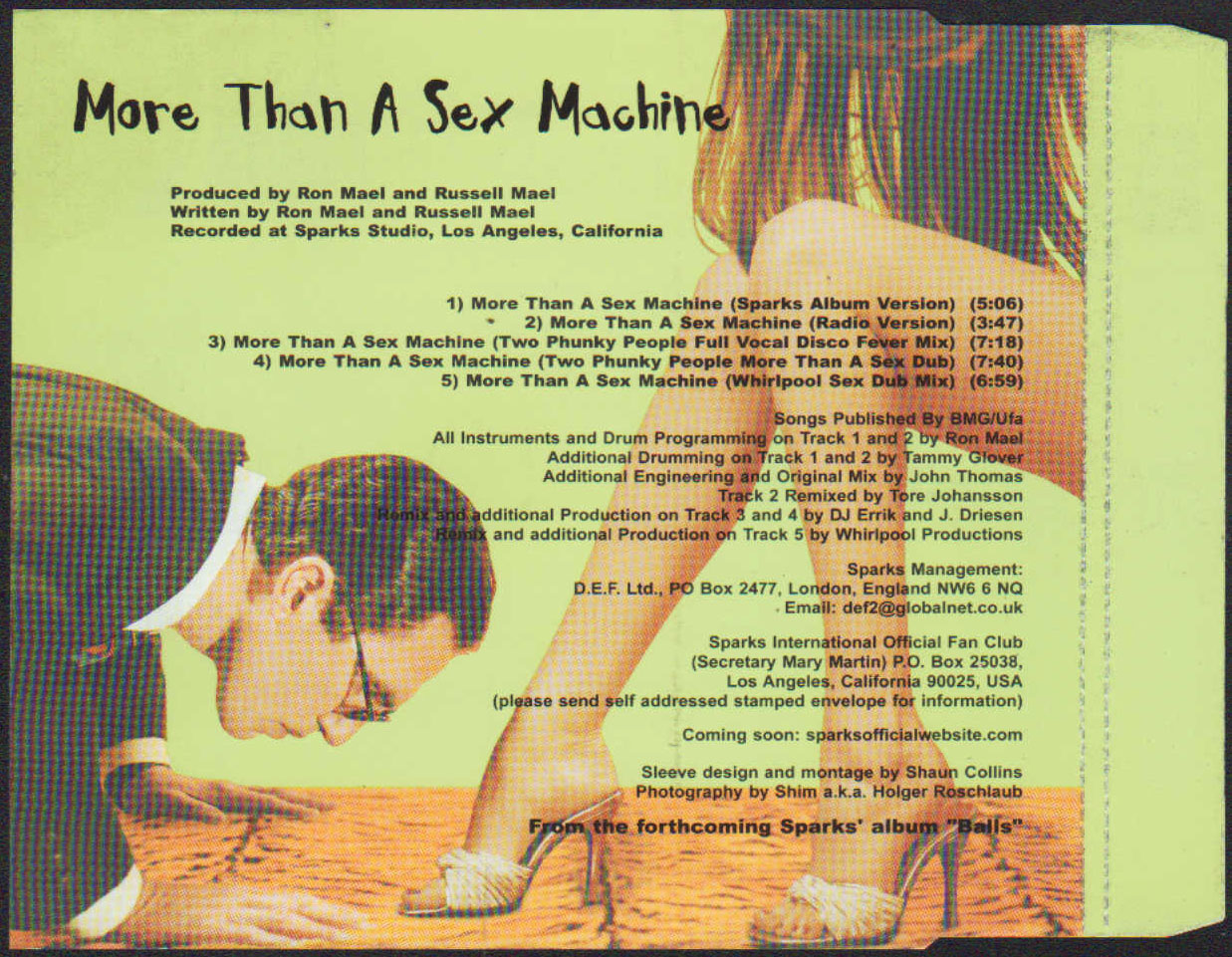 More Than A Sex Machine (The Mixes) - 1999 German WEA label 5-track Remix  CD2 - All Products - Sound Station