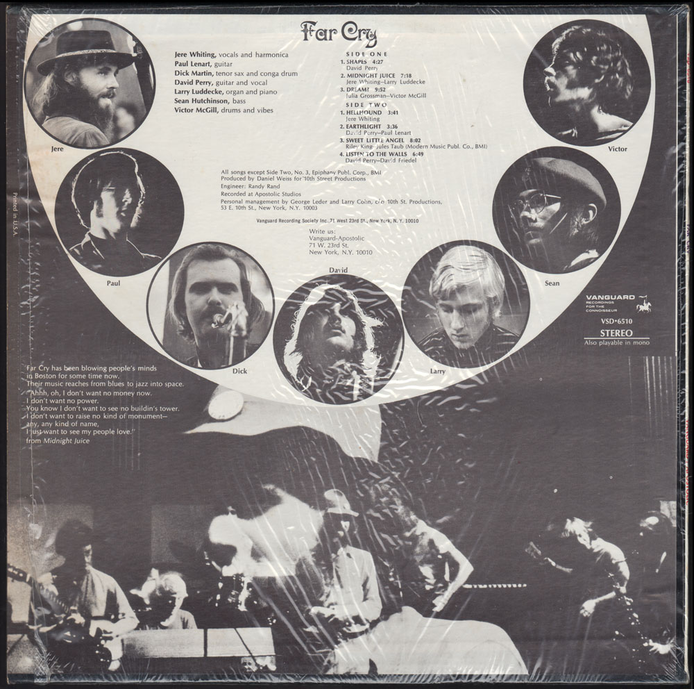 Far Cry - Original 1968 US Vanguard Apostolic Series 7-track Stereo LP -  All Products - Sound Station