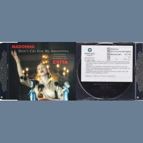 Don't Cry For Me Argentina - 1996 - German - Warner Bros. label  2 tracks CD single  Promo incl. 