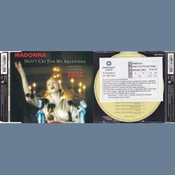 Don't Cry For Me Argentina - 1996 - German - Warner Bros. label  4 tracks CD incl. info sticker