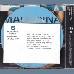 Drowned World/Substitute For Love - 1998 - German - Maverick/Warner Bros. label - 1 track Promo