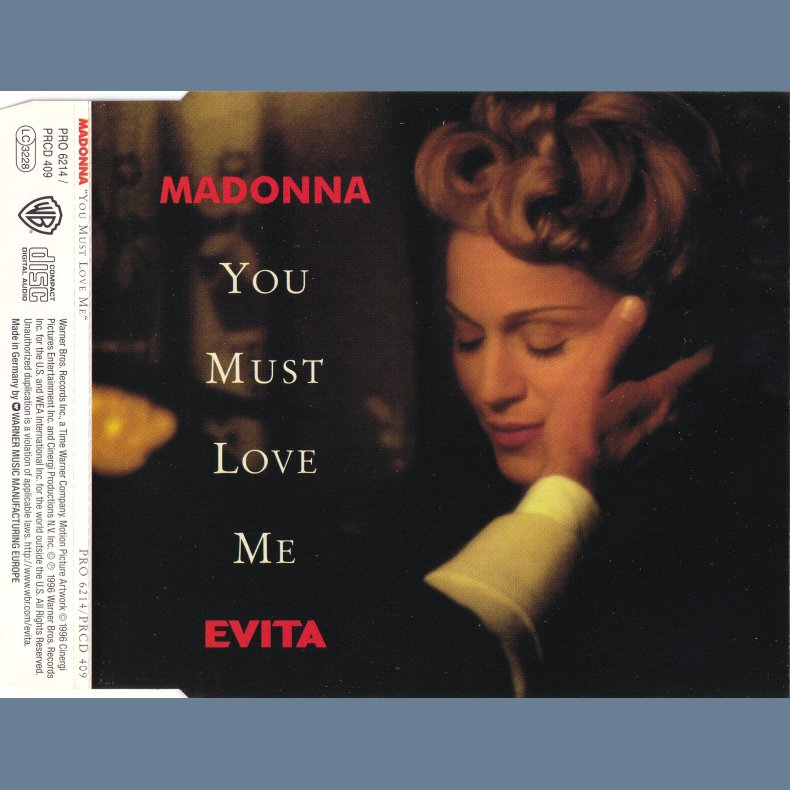 You Must Love Me - 1996 - German - Warner Bros. label  1 track CD single  Promo incl. info sticker