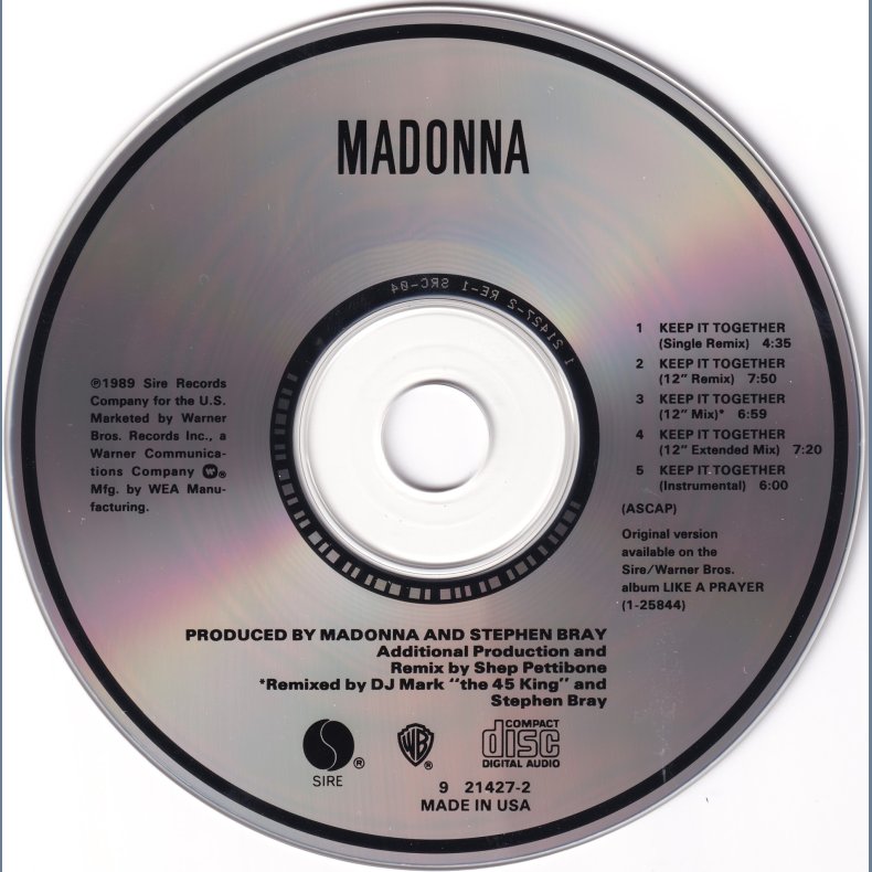 Keep It Together - 1990 - US - Sire/Warner Bros. label - 5 tracks Maxi CD