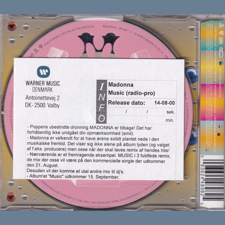 Music - 2000 German Maverick/Warner Bros. label 4 track CD - Promo Sticker