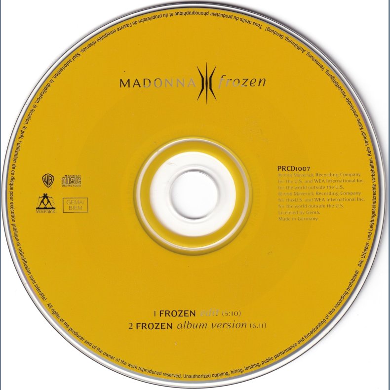 Frozen - 1998 - German - Maverick/Warner Bros. label - 2 tracks Promo CD Single
