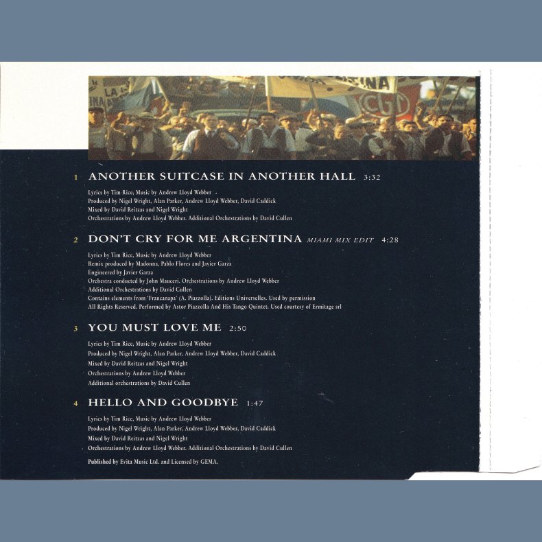 Another Suitcase In Another Hall - 1997 - German - Warner Bros. label  4 tracks CD incl. info stick