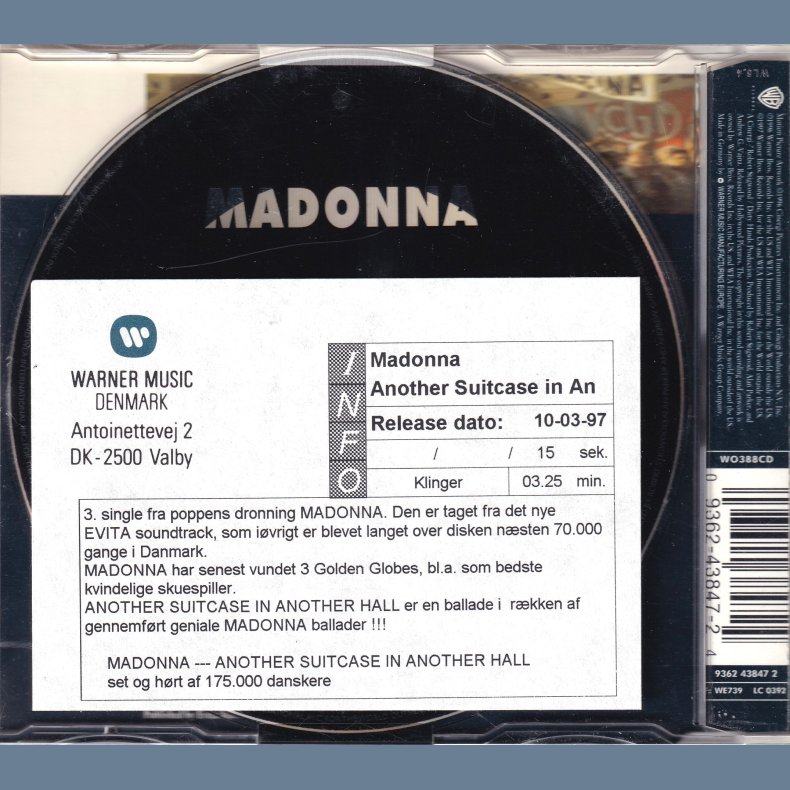 Another Suitcase In Another Hall - 1997 - German - Warner Bros. label  4 tracks CD incl. info stick