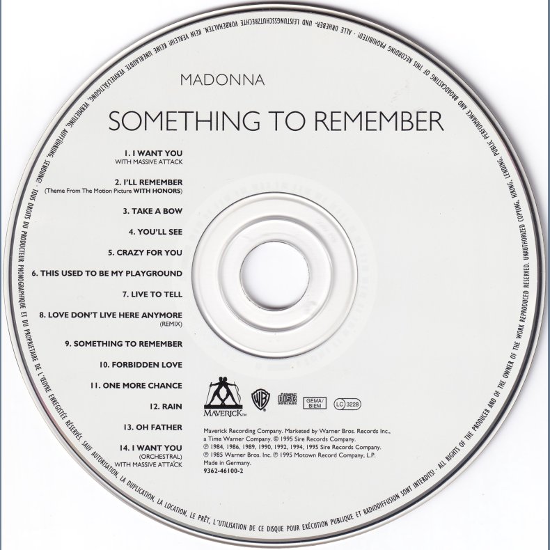 Something To Remember - 1995 German Maverick/Warner Bros. label 14-track CD Album - Floral Design