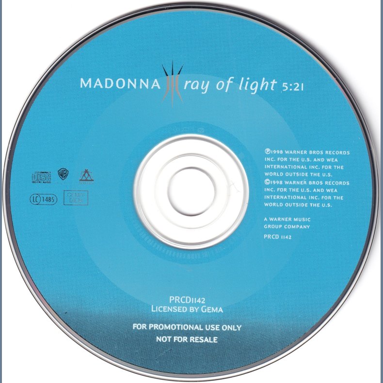 Ray Of Light - 1998 German Maverick/Warner Bros. label 1 track Promotional Issue CD