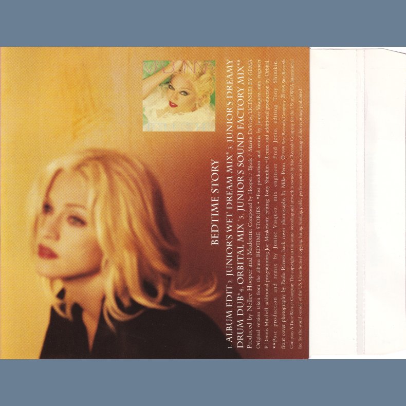 Bedtime Story - 1995 - German - Maverick/Warner Bros. label - 5 tracks Maxi CD