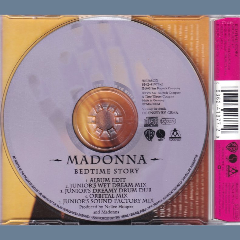 Bedtime Story - 1995 - German - Maverick/Warner Bros. label - 5 tracks Maxi CD