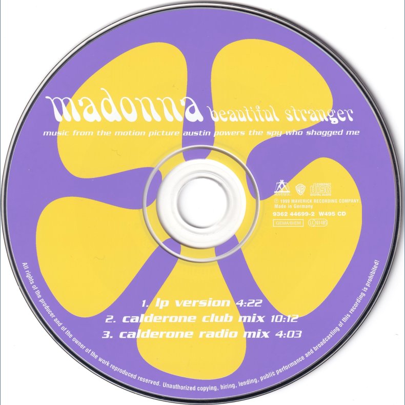 Beautiful Stranger - 1999 - German - Maverick/Warner Bros. label - 3 tracks Maxi CD