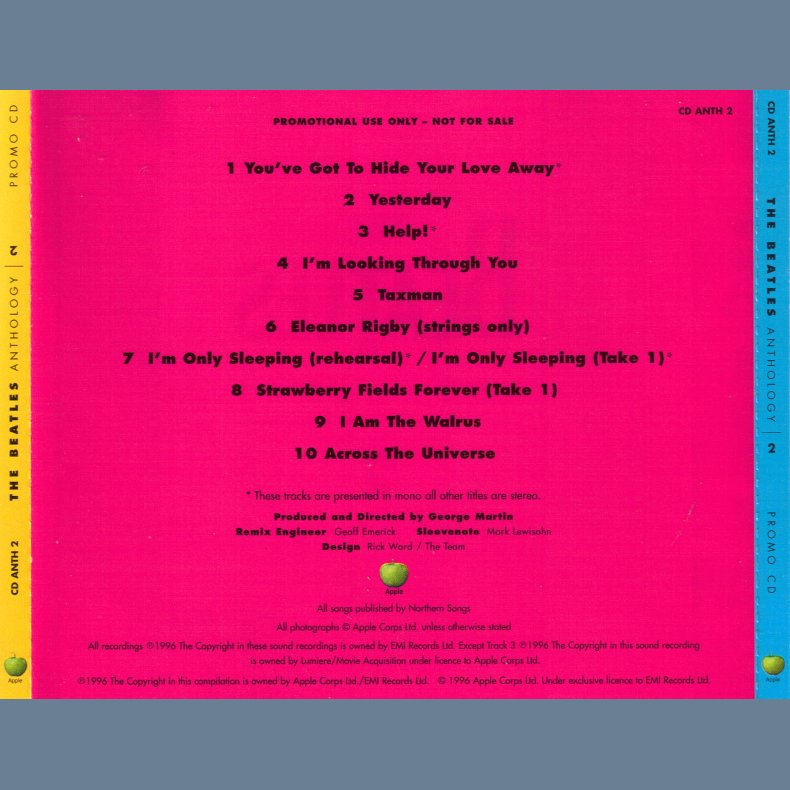 Anthology 2 - 1996 European Apple label 10-track Promotional Issue CD Sampler