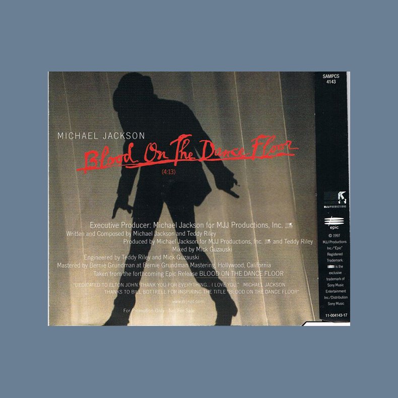 Blood On The Dance Floor - 1997 Austrian pressed Epic label 1-track promotional issue CD