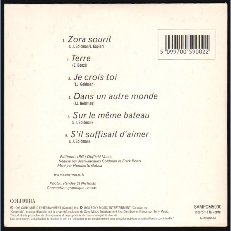 S'il Suffisait D'aimer - 1998 Austrian pressed 6-track Promotional Issue CD