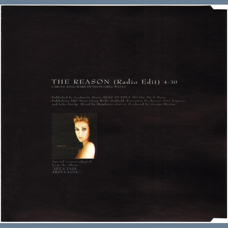 The Reason - 1997 Austrian pressed 1-track Promotional Issue CD