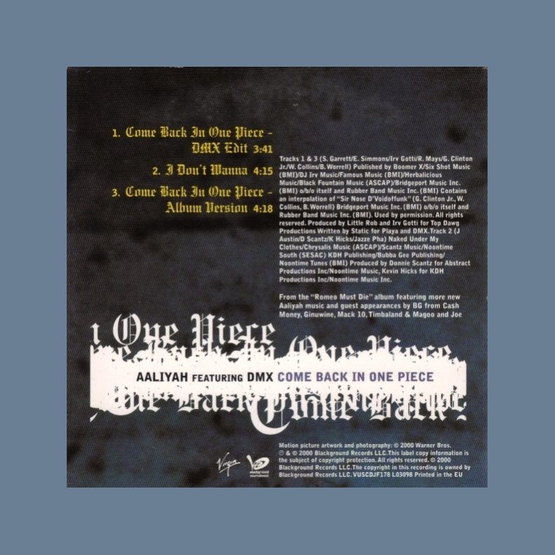 Come back in one piece - 3-track promotional issue CD