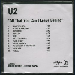 All That You Can't Leave Behind - 2000 UK Island label 11-track CD acetate