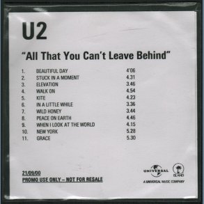 All That You Can't Leave Behind - 2000 UK Island label 11-track CD acetate