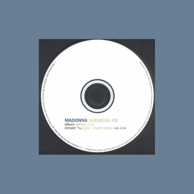 American Pie - 2000 German Maverick/Warner Bros label 2-track Promotional Issue CD