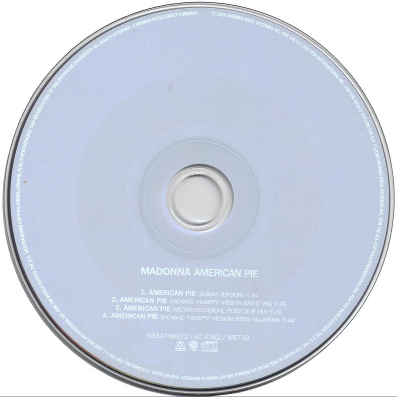 American Pie - 2000 German Maverick/Warner label 4-track CD-Single