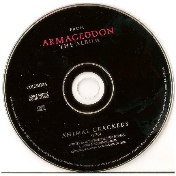 Animal Crackers - US 1-track Promotional Issue CD