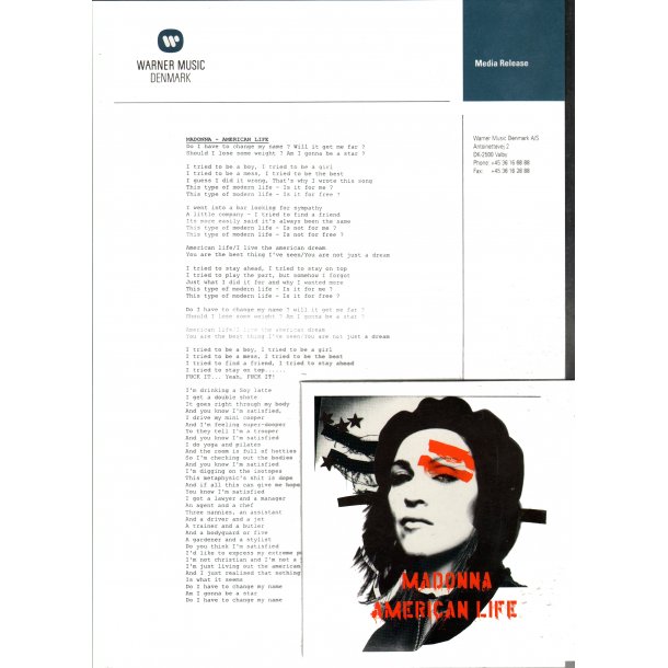 American Life - with 1 page company info