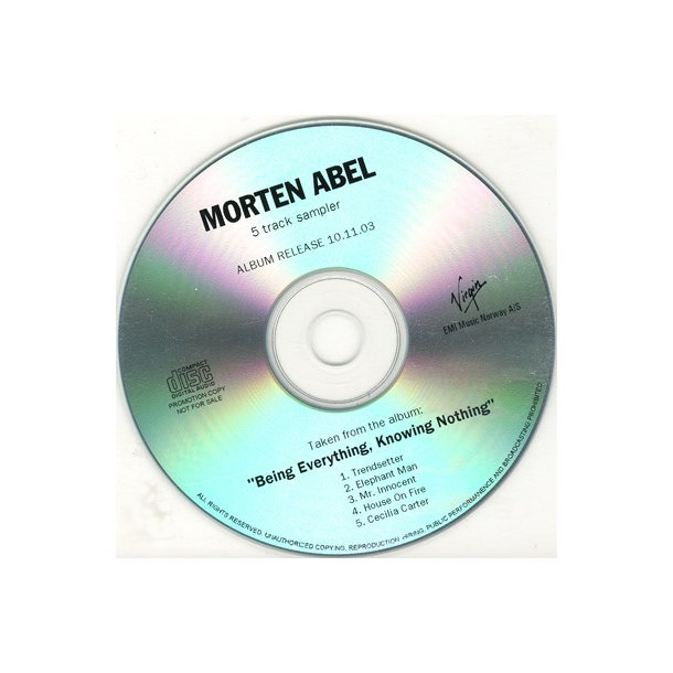 5 Track Sampler - 2003 Promotional Issue CD Acetate