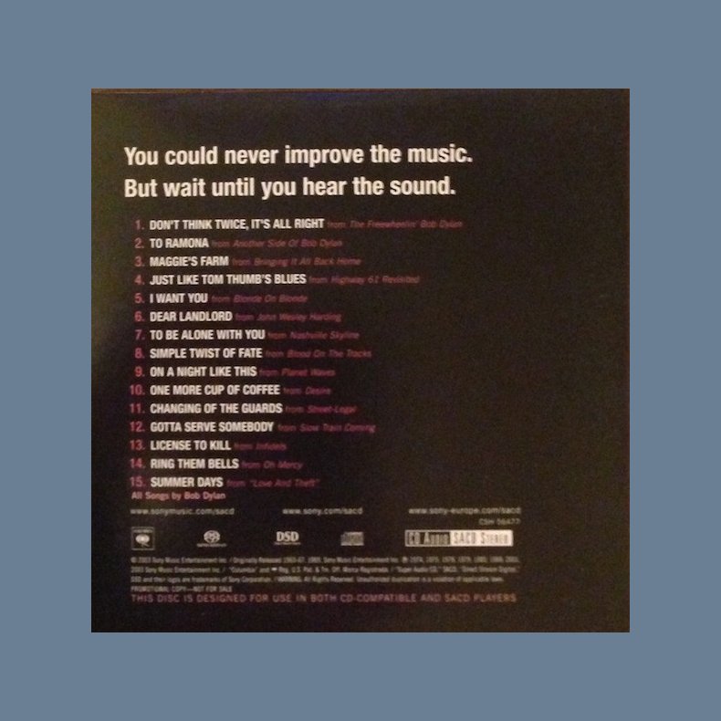 Bob Dylan Revisited - The Remasters - 2003 European Columbia label 15-track Promotional Issue CD