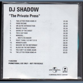 The Private Press - Rare authentic 2002 UK 14-track Promotional issue CD Acetate