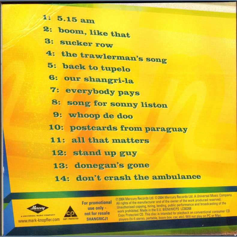 Shangri-La - UK Full Album promotional Issue CD