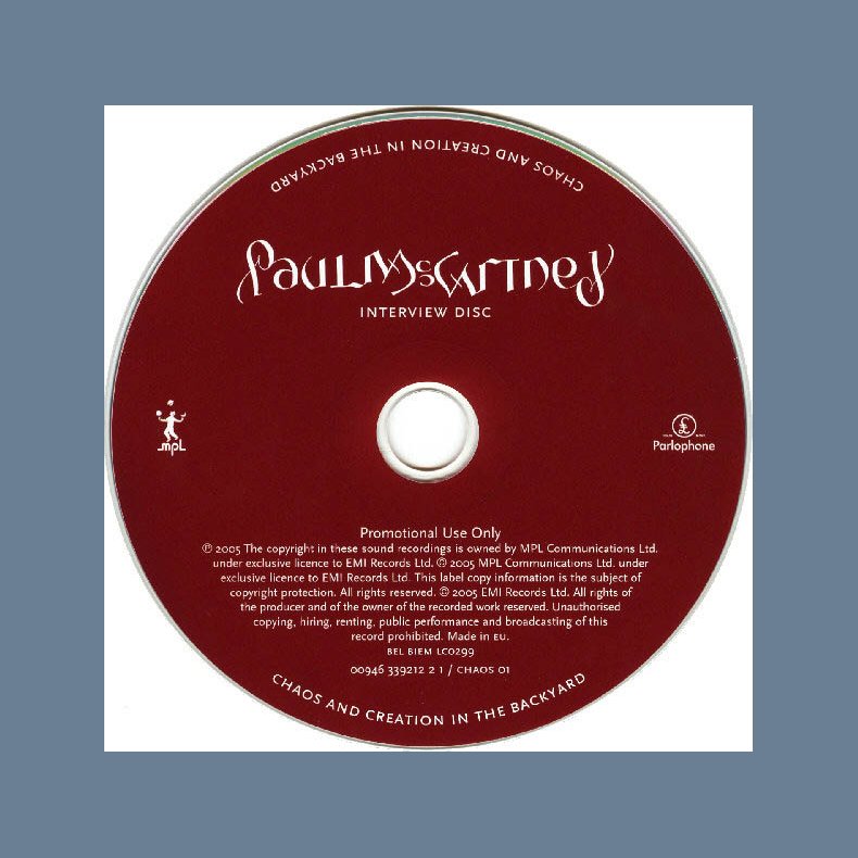 Chaos And Creation In The Backyard - Interview Disc