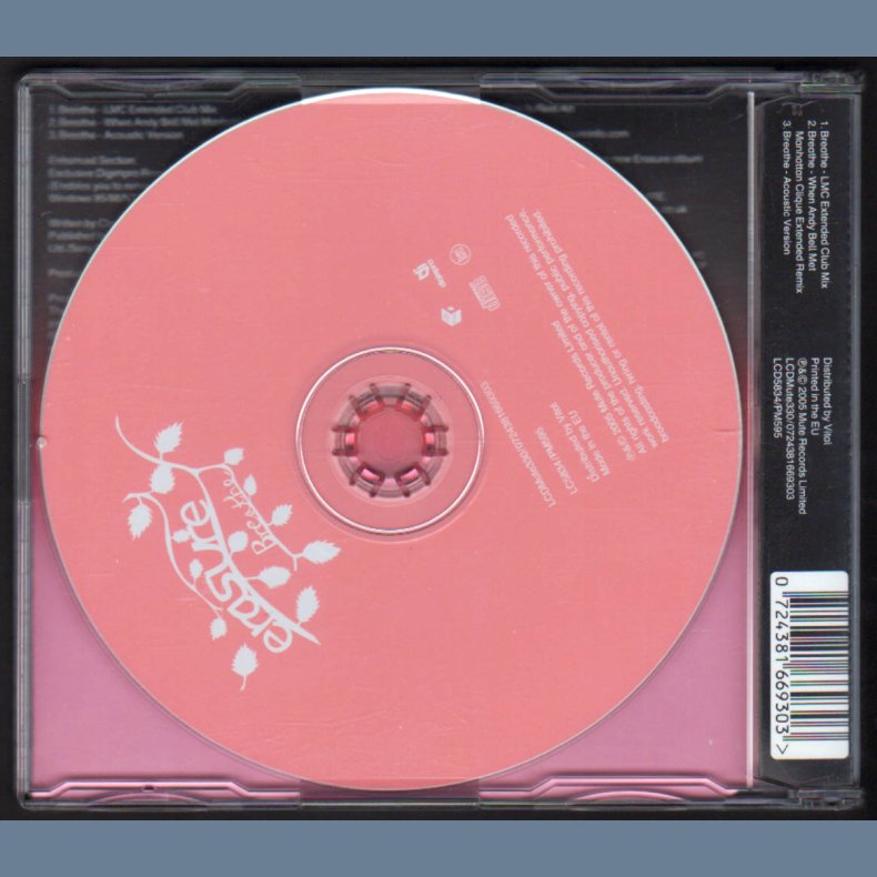 Breathe - 2005 Dutch pressed Mute label limited edition Enhanced 3-track Remix CD Single