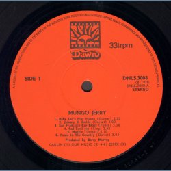 Mungo Jerry - Original UK Vinyl Issue - Orange labels - NO 3-D Glasses