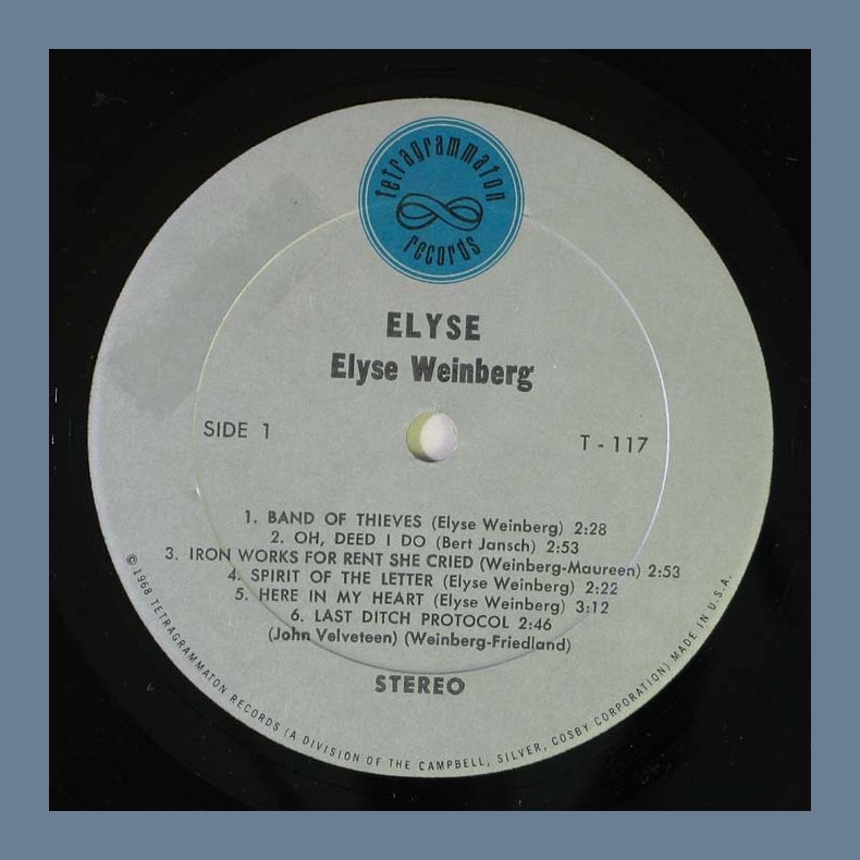 Elyse - Original 1968 US 12-track Vinyl LP
