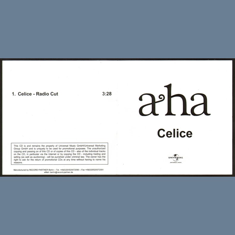 Celice - Authentic 1-track Promotional CD Acetate