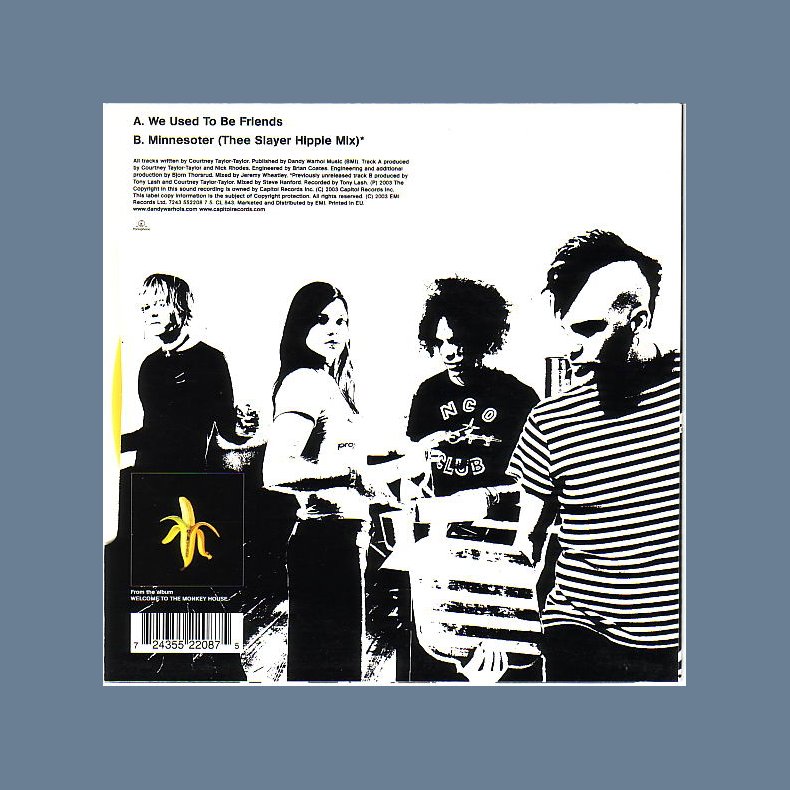 We Used To Be Friends b/w Minnesoter (Thee Slayer Hippie Mix) - 2003 UK Ltd Ed Yellow Vinyl 7" Singl