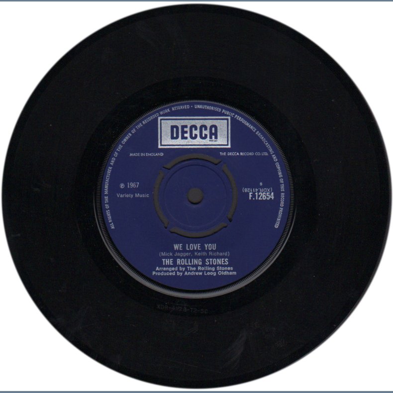 We Love You b/w Dandelion - Original 1967 German issued Decca label 2-track 7" Single