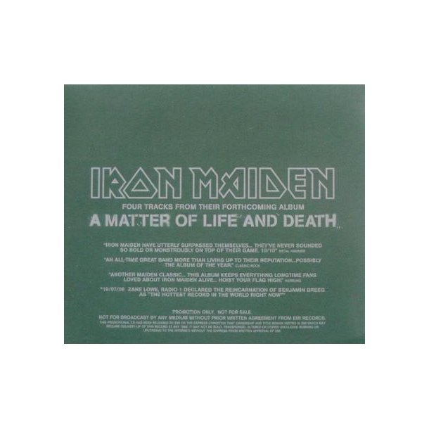 A Matter Of Life And Death - UK 4-track Promotional Issue Only CD Sampler