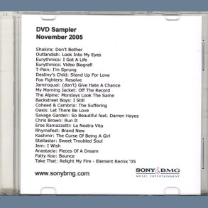 DVD Sampler - November 2005 - Danish Sony/BMG label 23-track DVD Sampler