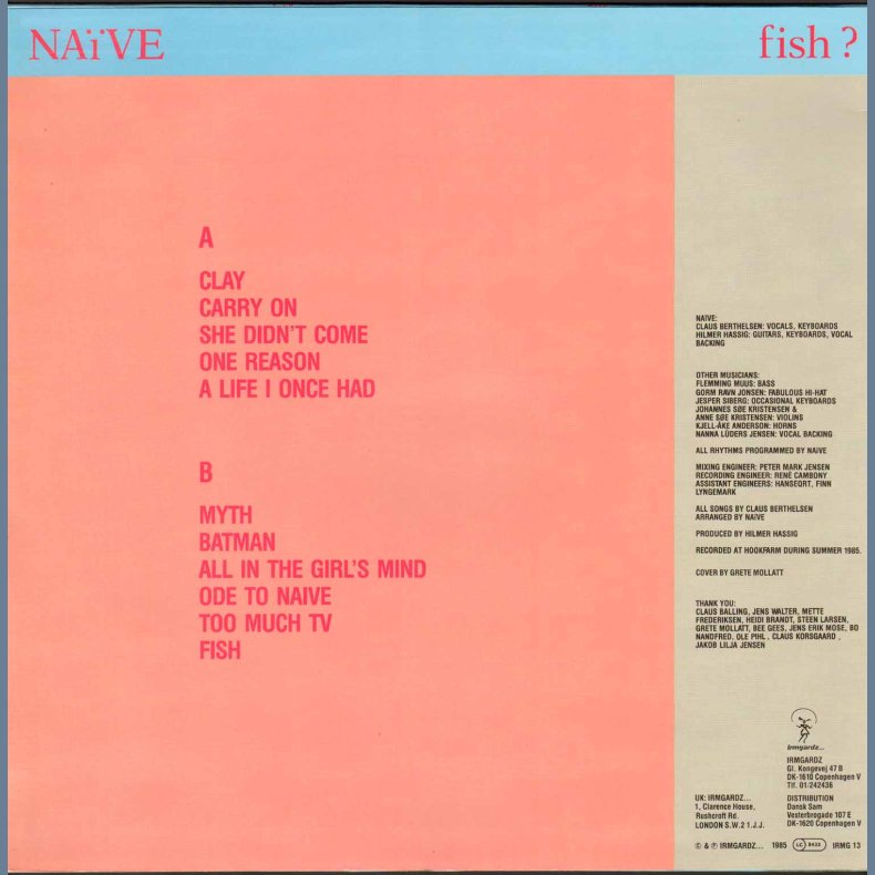  fish? - Original 1985 Danish Irmgardz label 11-track LP