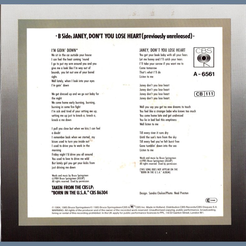 I'm Goin' Down b/w Janie, Don't You Lose Heart