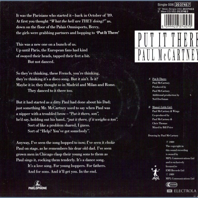 Put It There b/w. Mama's little Girl