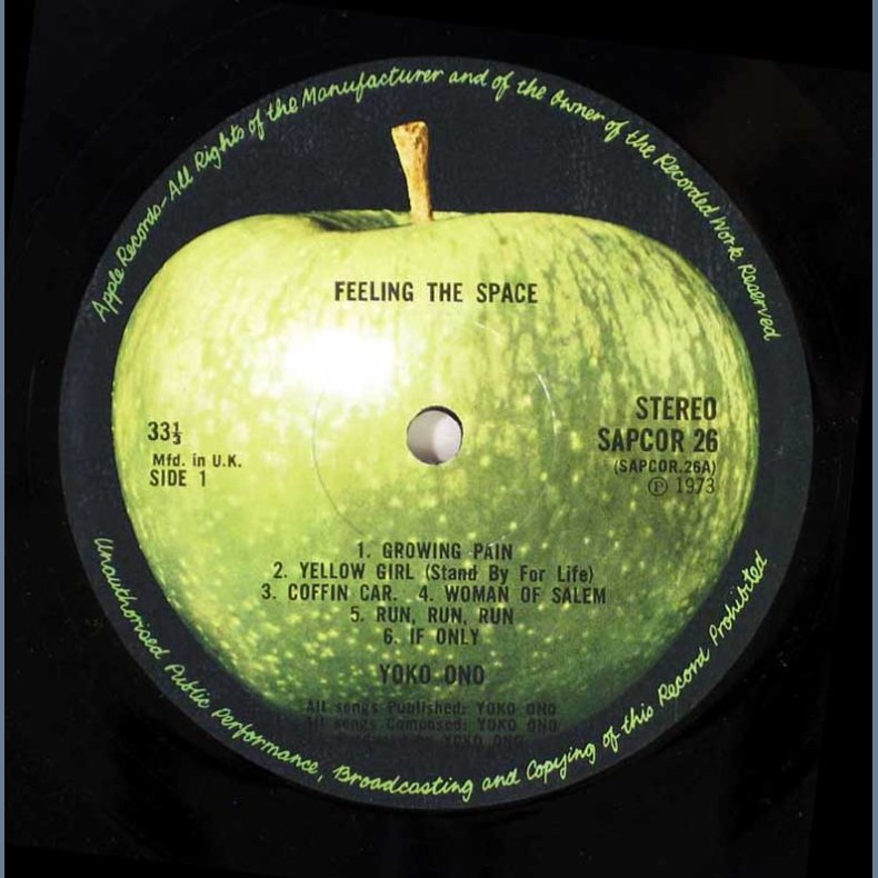Feeling The Space - Original 1973 UK Apple label 12-track LP
