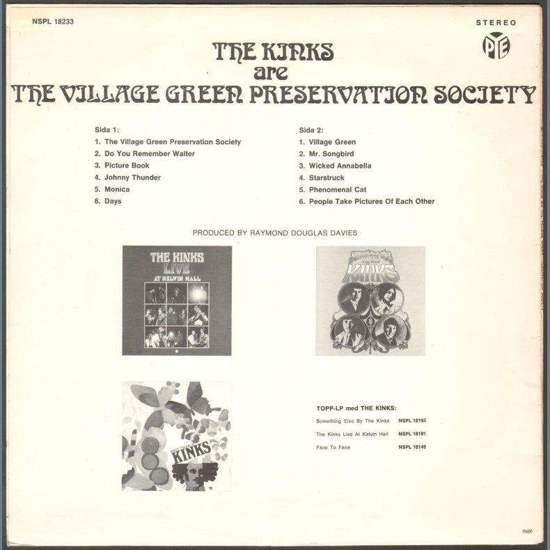 The Kinks Are The Village Green Preservation Act Society - Original 12-track Swedish Pressing